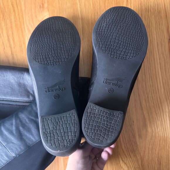 Dansko Celestine Tall Leather Boot Black Burnished Nubuck Size 40 US 9.5-10 - Picture 11 of 13